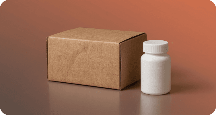 Unmarked packaging with Lyv