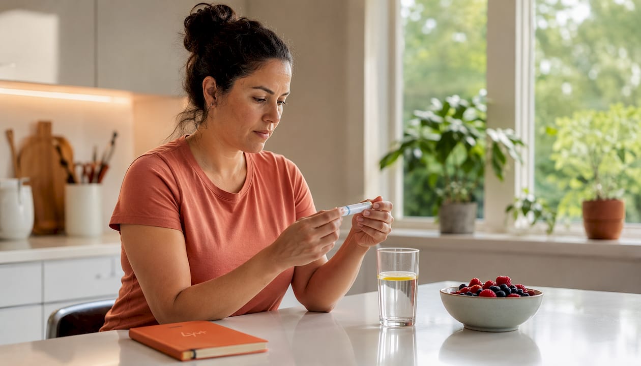 Woman-reading-Wegovy-medication-label - lyv
