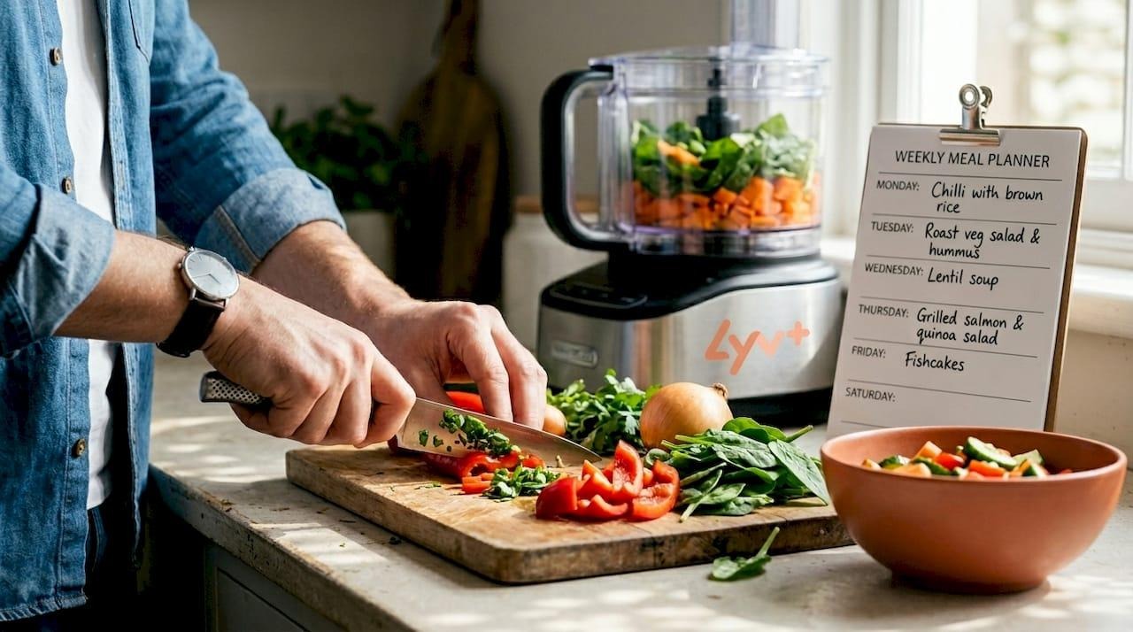 hand slicing vegetables in the kitchen - lyv pharmacy